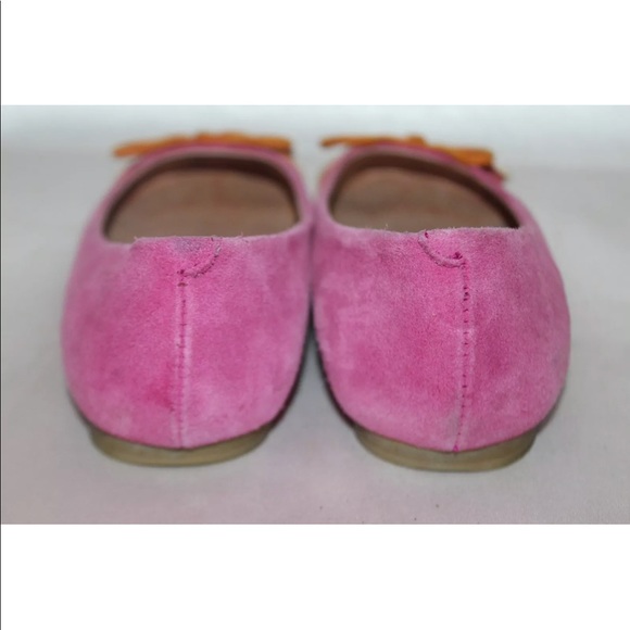 Aldo orange pink suede Cap toe ballet flats - Picture 6 of 8